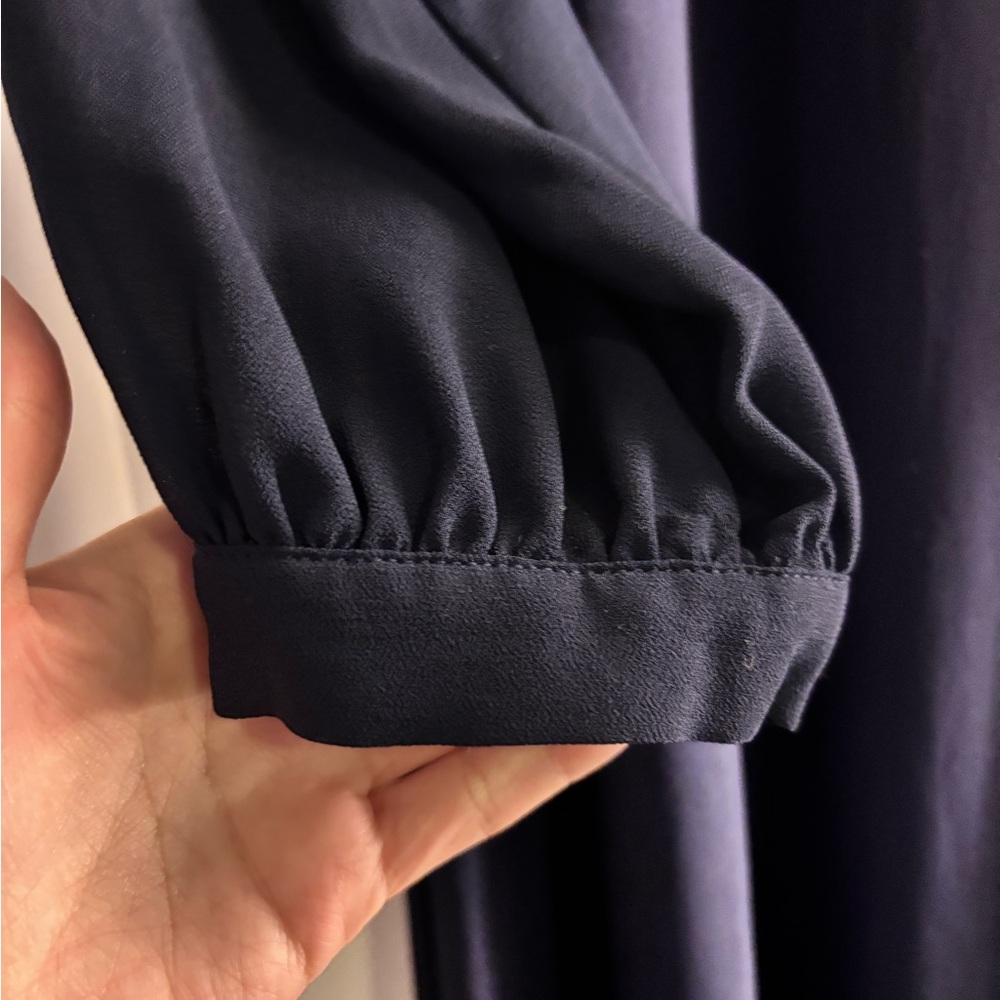 EUC Lulus Navy Plunge Maxi Dress - S - Picture 5 of 5
